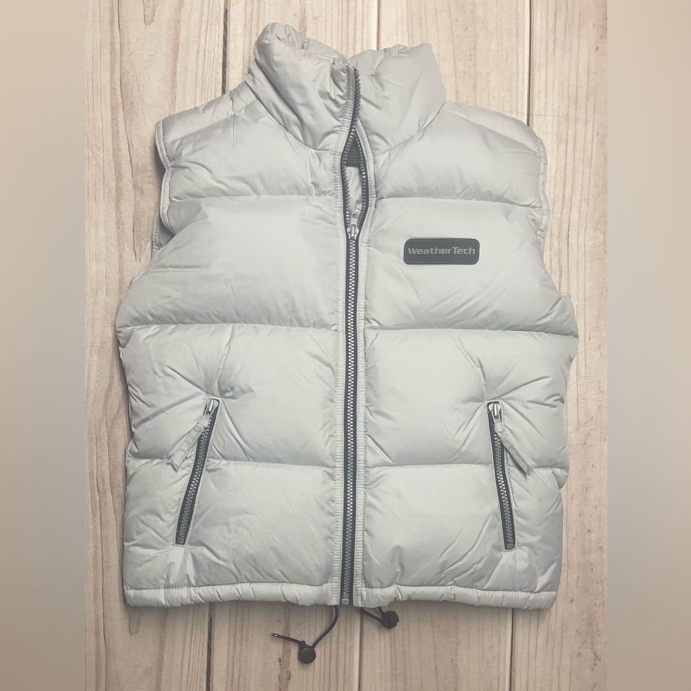 Weather Tech Women’s Size Small 55% Down Vest Zip Front Zipper Pockets Gray